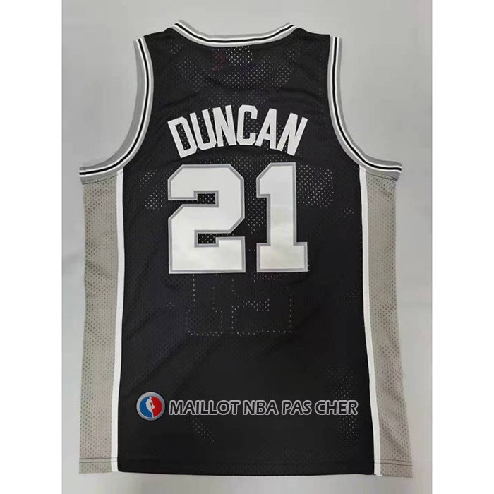 Maillot San Antonio Spurs Tim Duncan NO 21 Mitchell & Ness 1998-99 Noir2